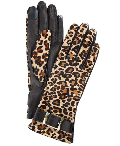 michael kors leopard gloves|studded leather gloves.